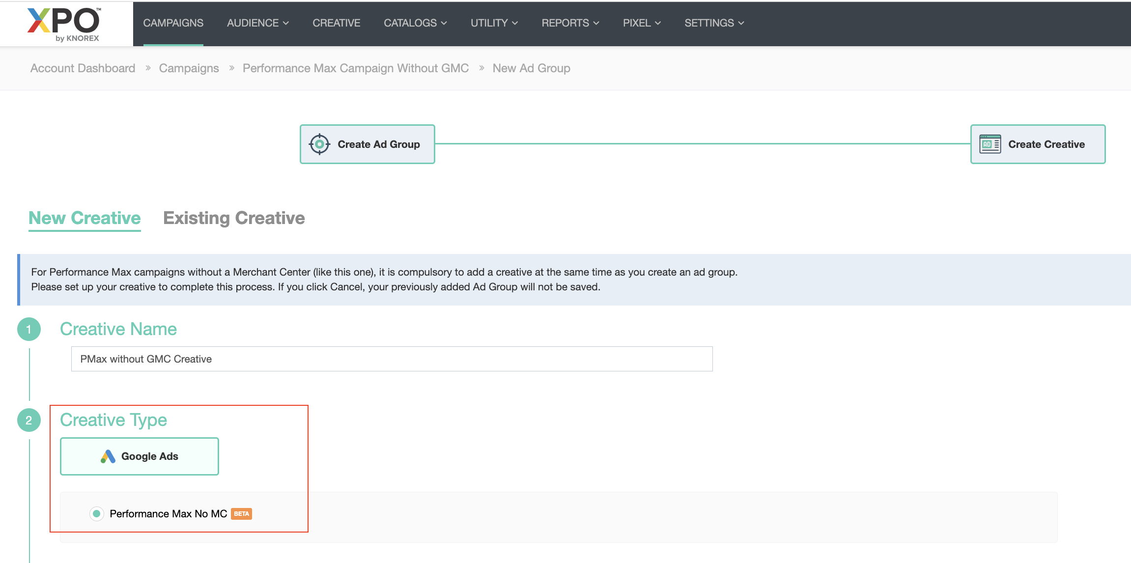PMax without GMC Creative Type.png